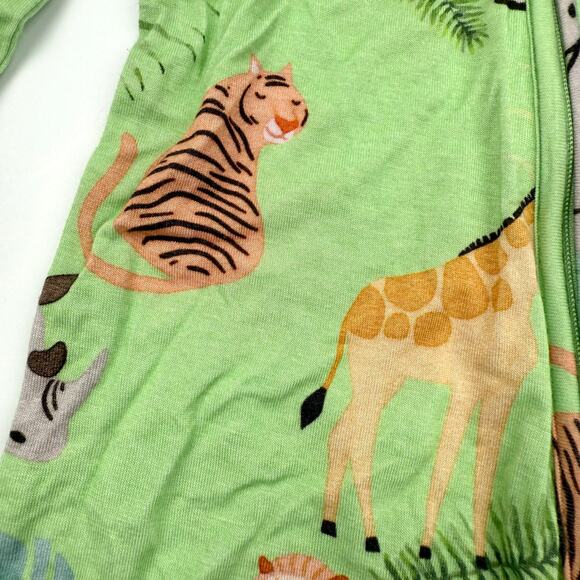 Posh Peanut Safari Animals Bamboo Convertible Footed Sleeper - Picture 2 of 4
